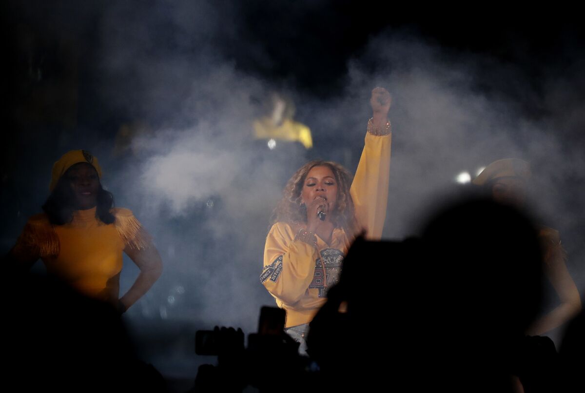 Beyonce makes a strong stand during her Coachella performance.