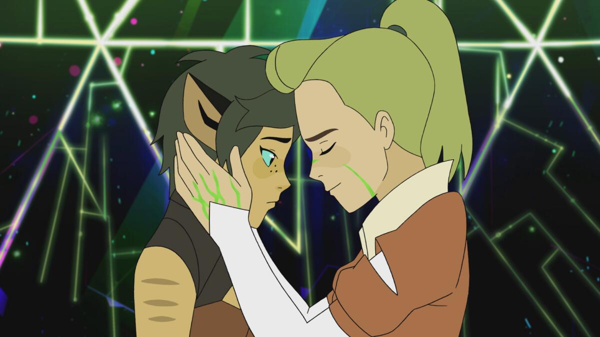 Catra and Adora in "She-Ra and the Princesses of Power."