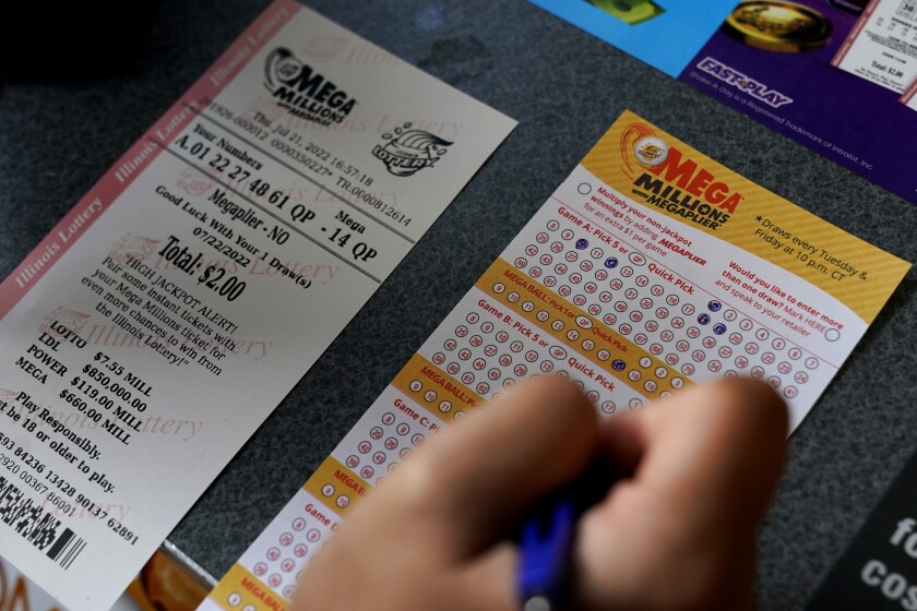 A Mega Millions lottery ticket.
