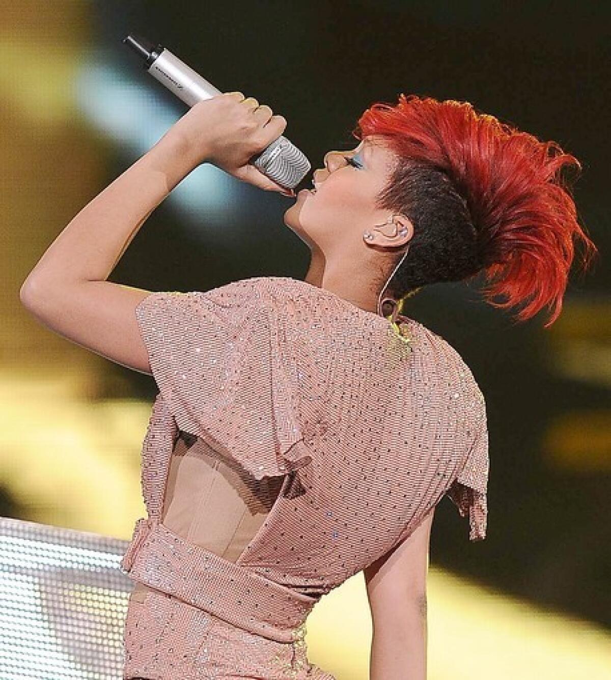 Rihanna had her long locks cut into an edgy bob.