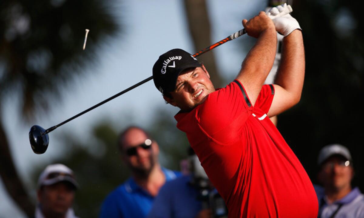 Patrick Reed hits his tee shot on the 14th hole during the final round of the WGC-Cadillac Championship in Doral, Fla., on Sunday.