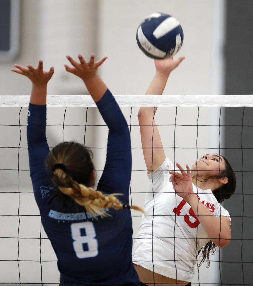 Photo Gallery: Crescenta Valley vs. Burroughs girls volleyball