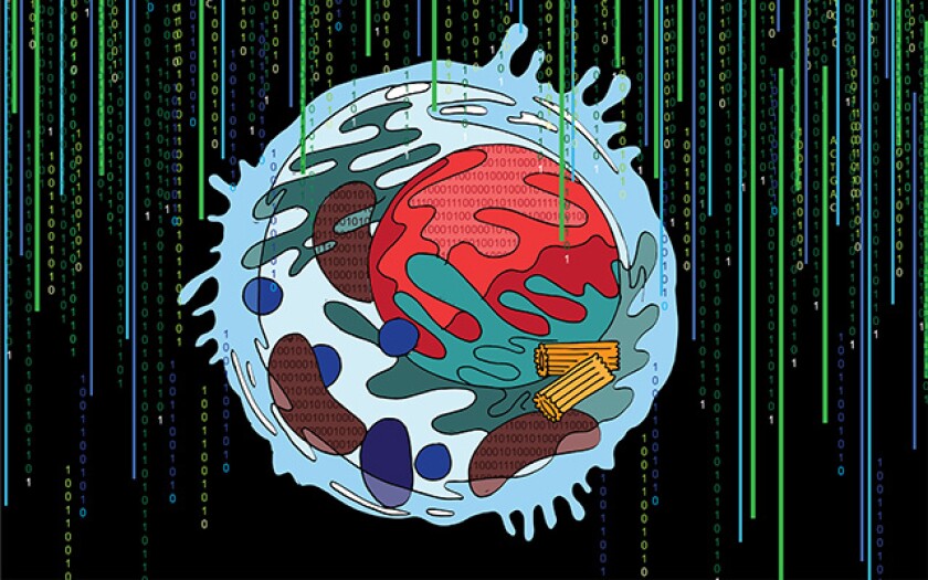UCSD researchers used the MuSIC technique, depicted in this rendering, to reveal previously unknown cell components.