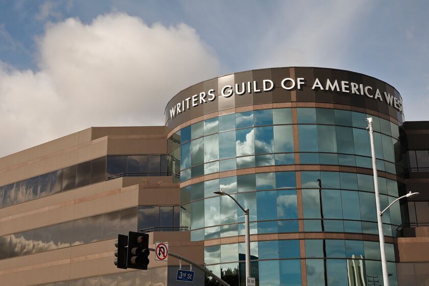 LOS ANGELES, CA - MARCH 28, 2019 Building at 7000 West 3rd Street in the Fairfax area of Los Angeles where the Writers Guild of America West is located on March 28, 2019. There is a dispute between the Writers Guild of America and the Assn. of Talent Agents. (Al Seib / Los Angeles Times)