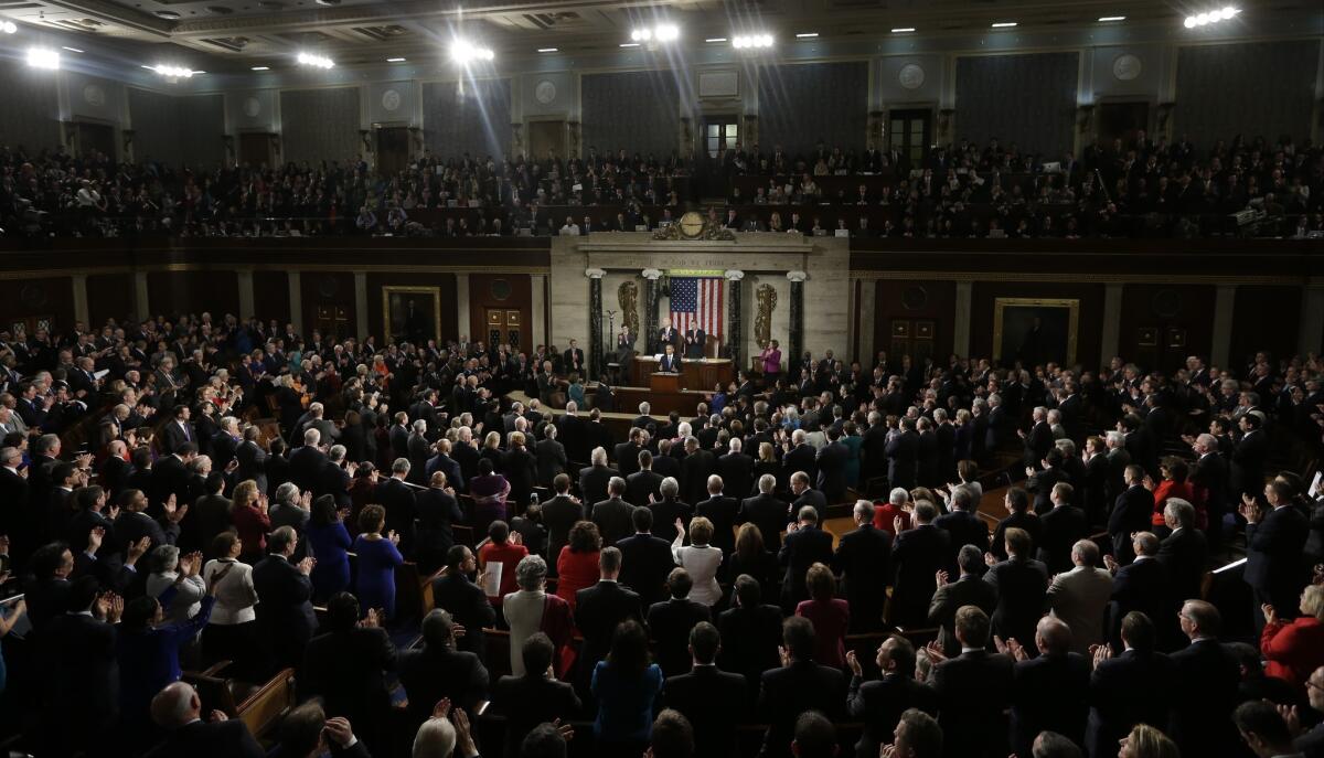 President Obama gives his State of the Union address during a joint session of Congress on Capitol Hill in Washington in 2013.