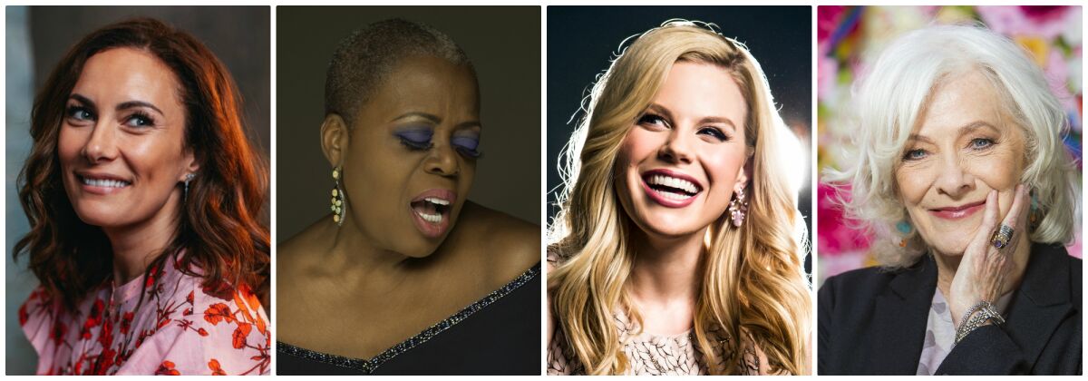 Stars taking their cabaret acts on the road include, Laura Benanti, from left, Lillias White, Megan Hilty and Betty Buckley. 