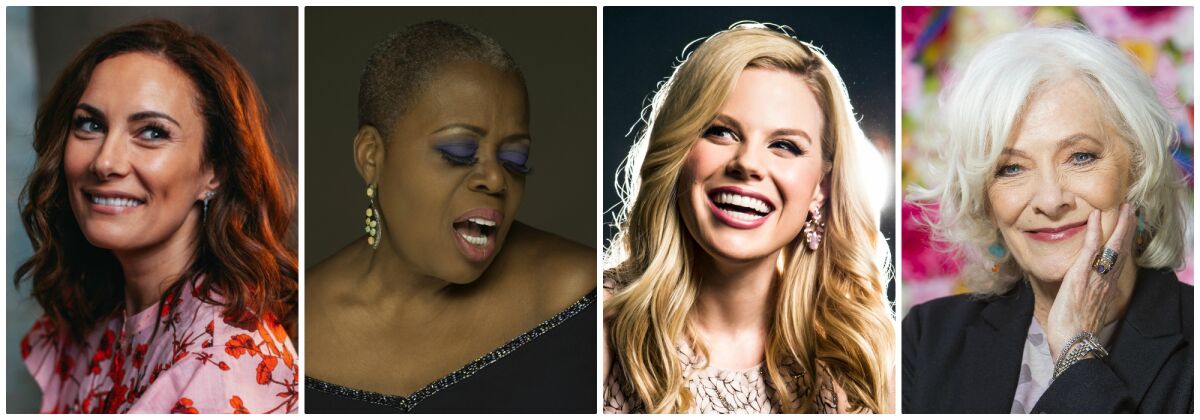 Stars taking their cabaret acts on the road include, Laura Benanti, from left, Lillias White, Megan Hilty and Betty Buckley.