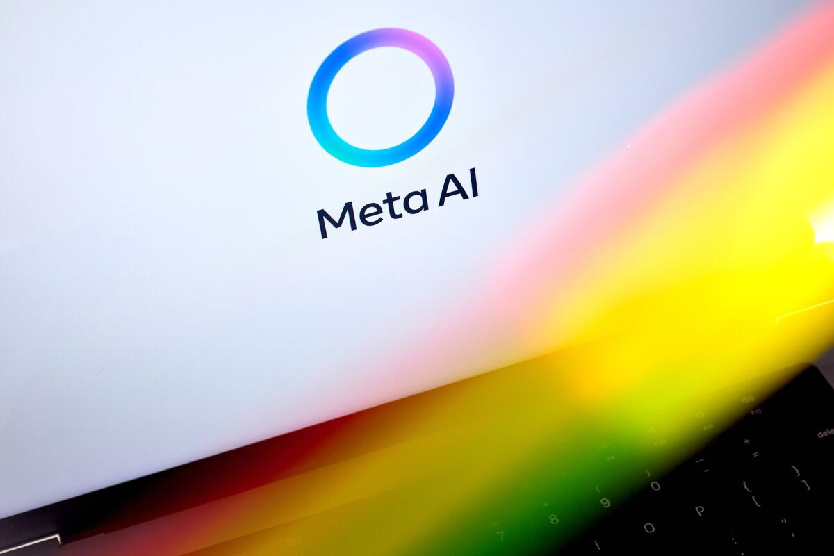 The Meta AI logo on a laptop