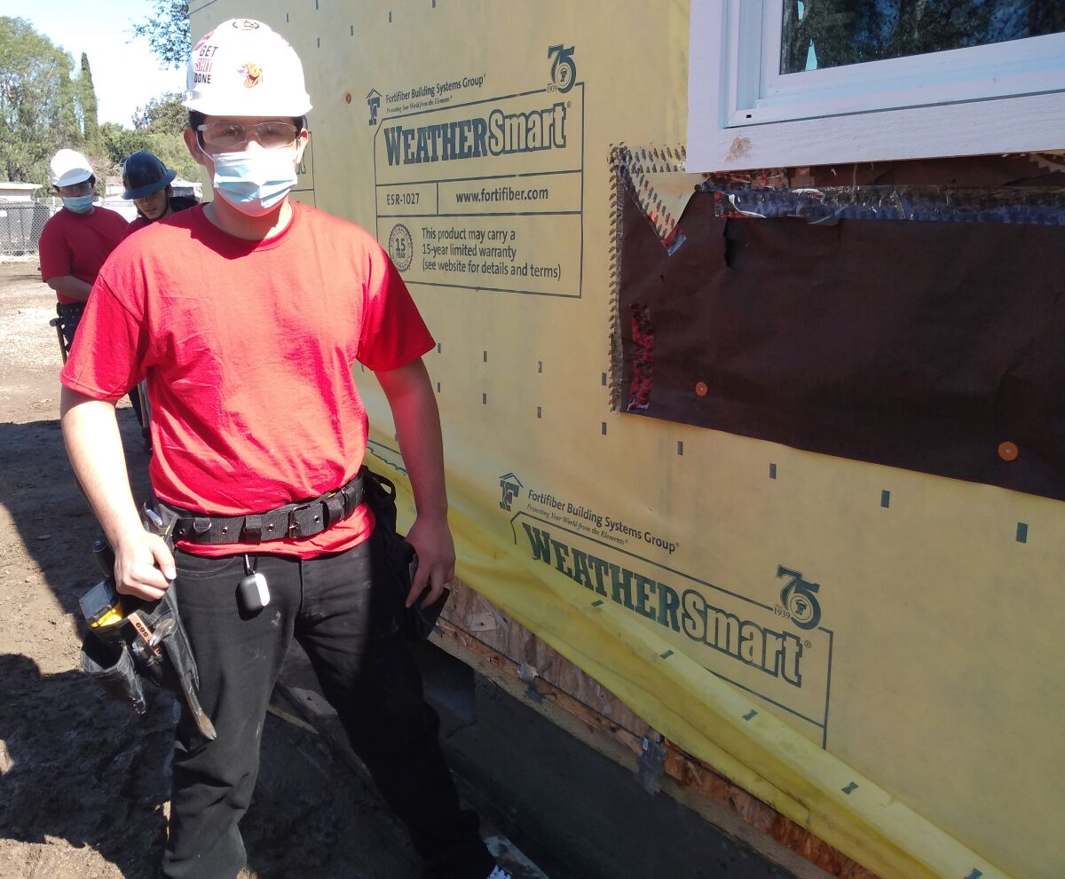 Montecito senior Francisco Santoyo said the cottage project will teach him skills he’ll use in the construction field.