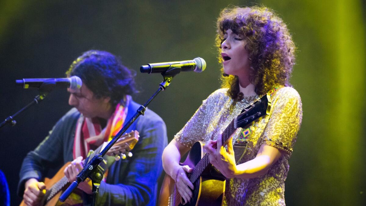Gaby Moreno performs during an all-star tribute to singer Linda Ronstadt at the Theatre at Ace Hotel in downtown in December.