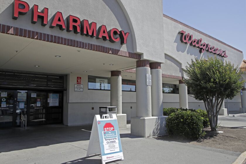 A sign alerting customers to a closed Walgreens store is seen on Wednesday, June 3, 2020, in Vallejo, Calif. 