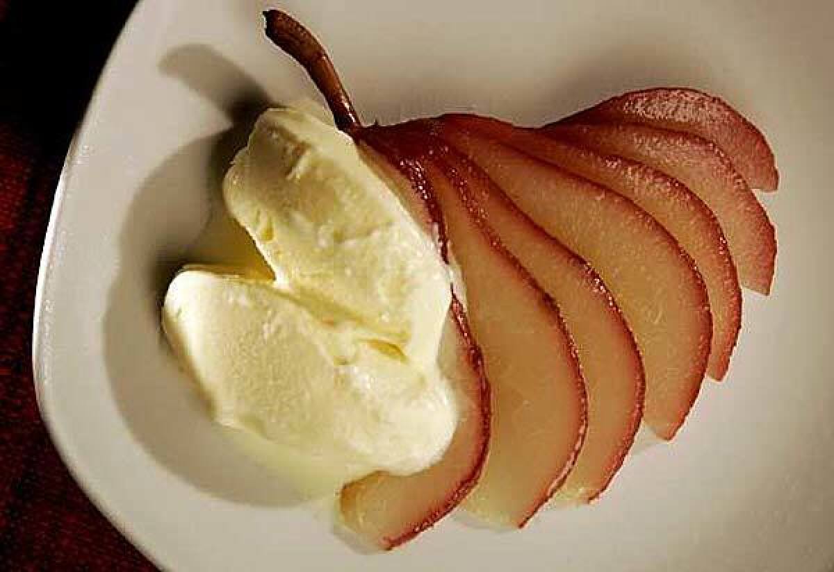 Goat cheese ice cream is terrific served with cooked fruit.