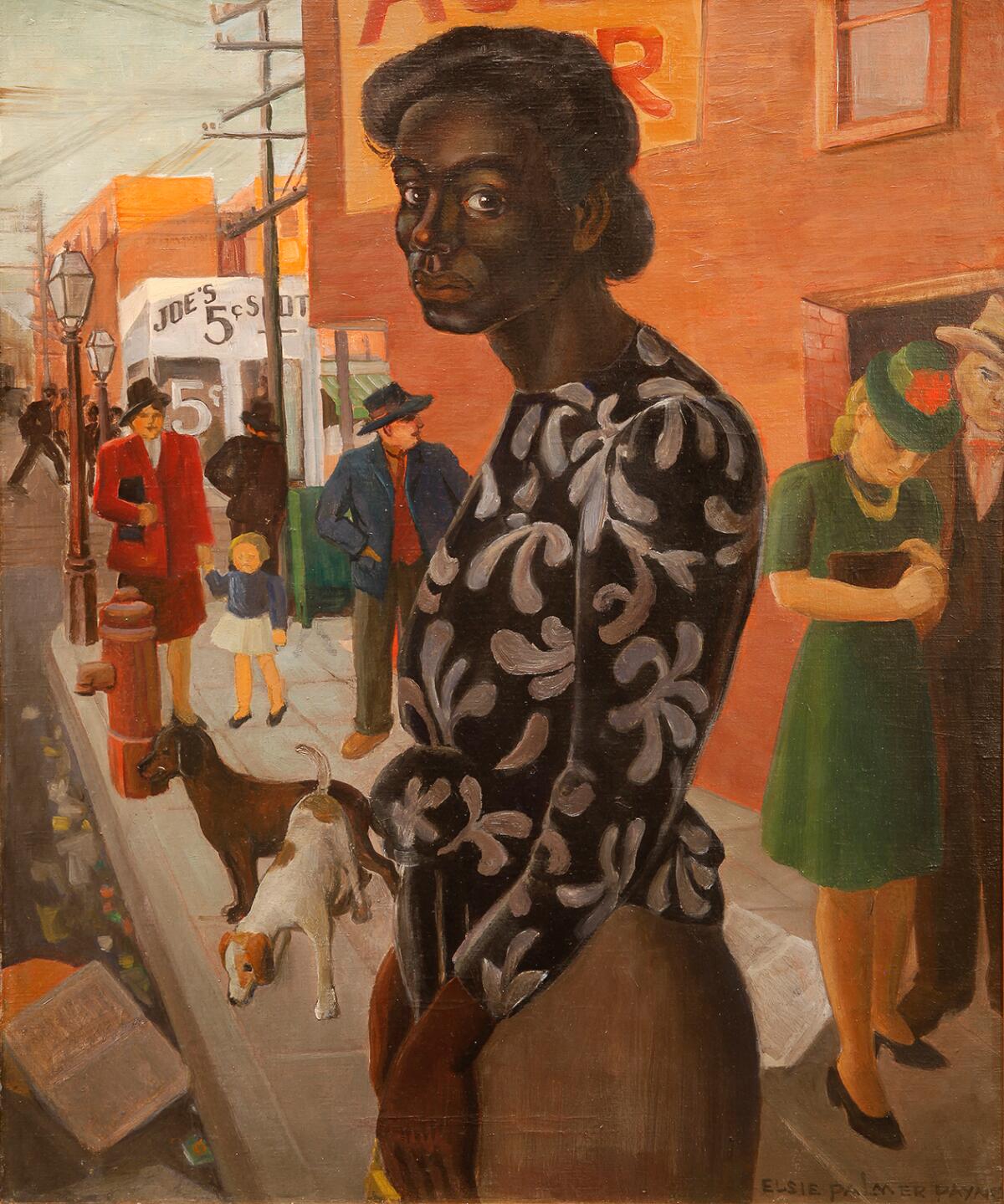 "Bus Stop," 1949, by Elsie Palmer Payne from the Buck Collection.