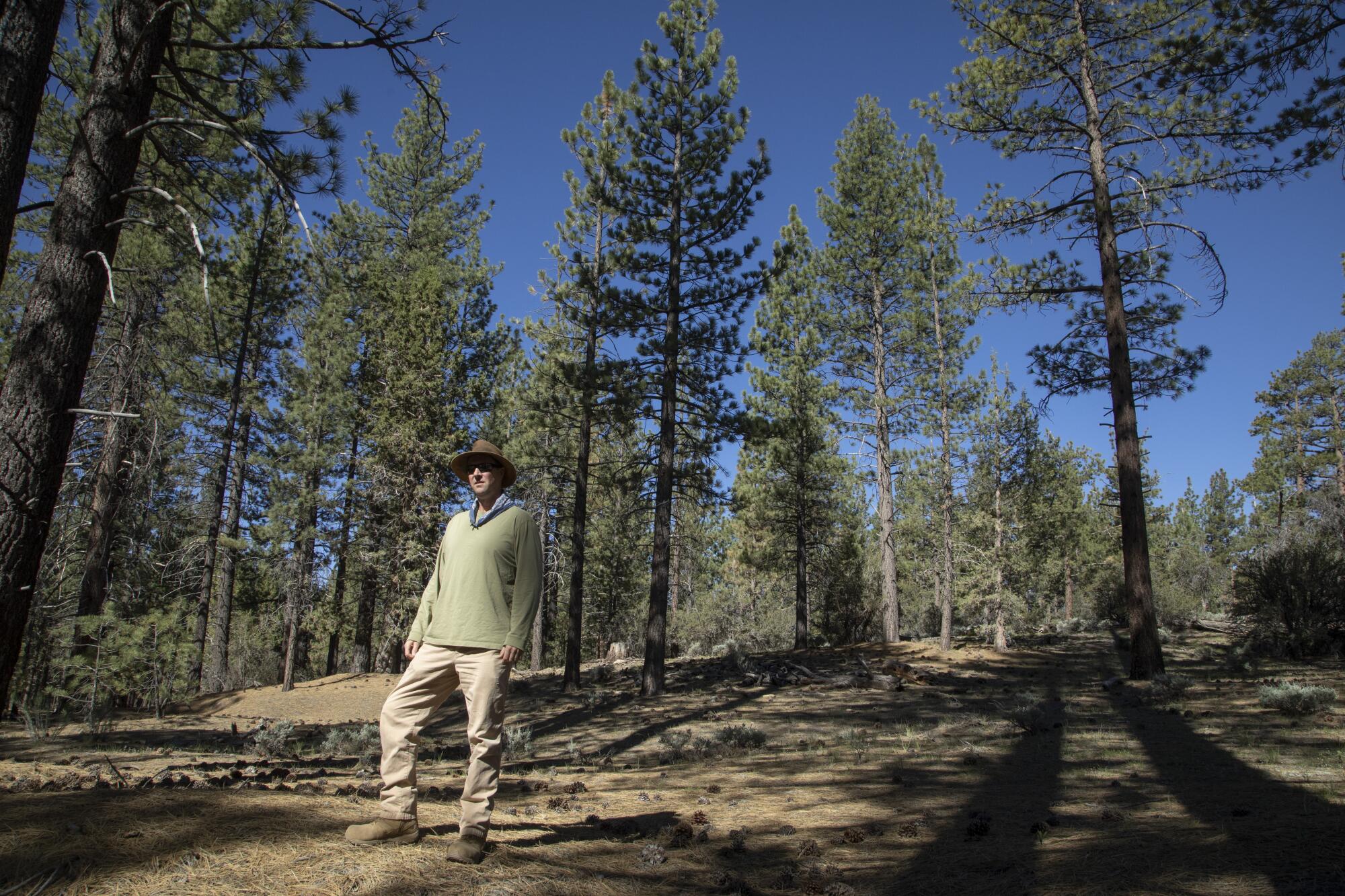 Chad Hanson, a research ecologist with the John Muir Project, on the north side of Big Bear Valley.