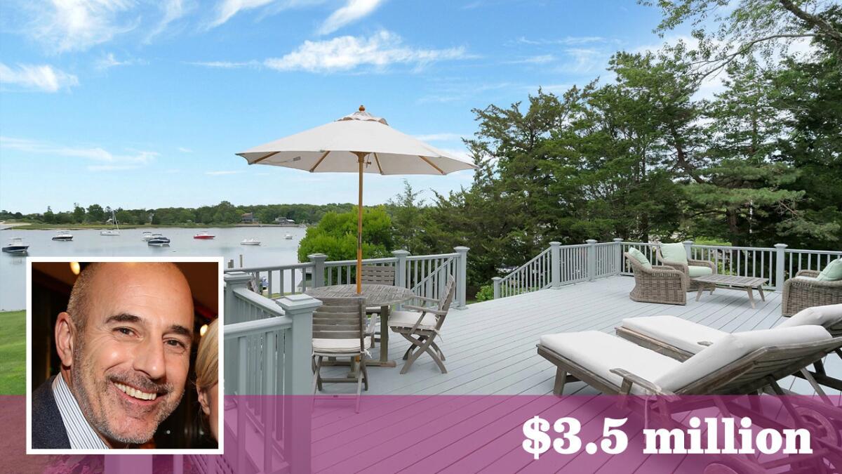 "Today Show" host Matt Lauer has sold his home in Southampton, N.Y., for $3.5 million.