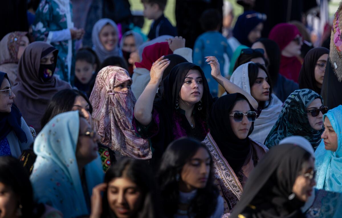 Women gather for an Islamic event.