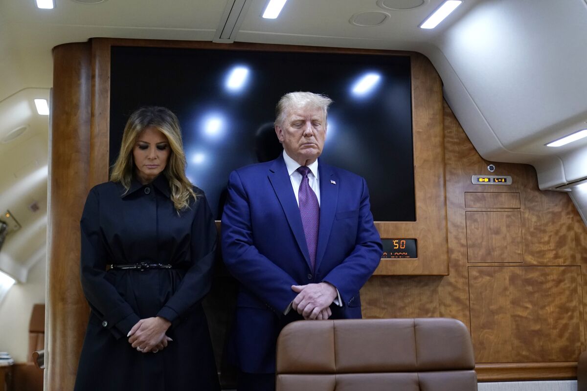 President Trump and First Lady Melania Trump attend a 9/11 anniversary ceremony in Shanksville, Pa., on Friday