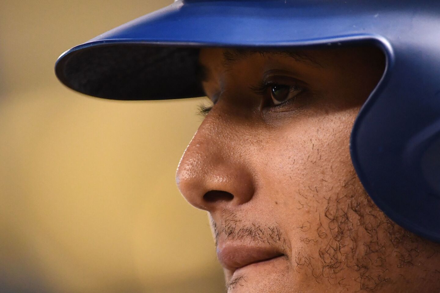 PHOENIX, AZ - SEPTEMBER 26: Manny Machado #8 of the Los Angeles Dodgers looks on during the seventh inning of the MLB game against the Arizona Diamondbacks at Chase Field on September 26, 2018 in Phoenix, Arizona. (Photo by Jennifer Stewart/Getty Images) ** OUTS - ELSENT, FPG, CM - OUTS * NM, PH, VA if sourced by CT, LA or MoD **