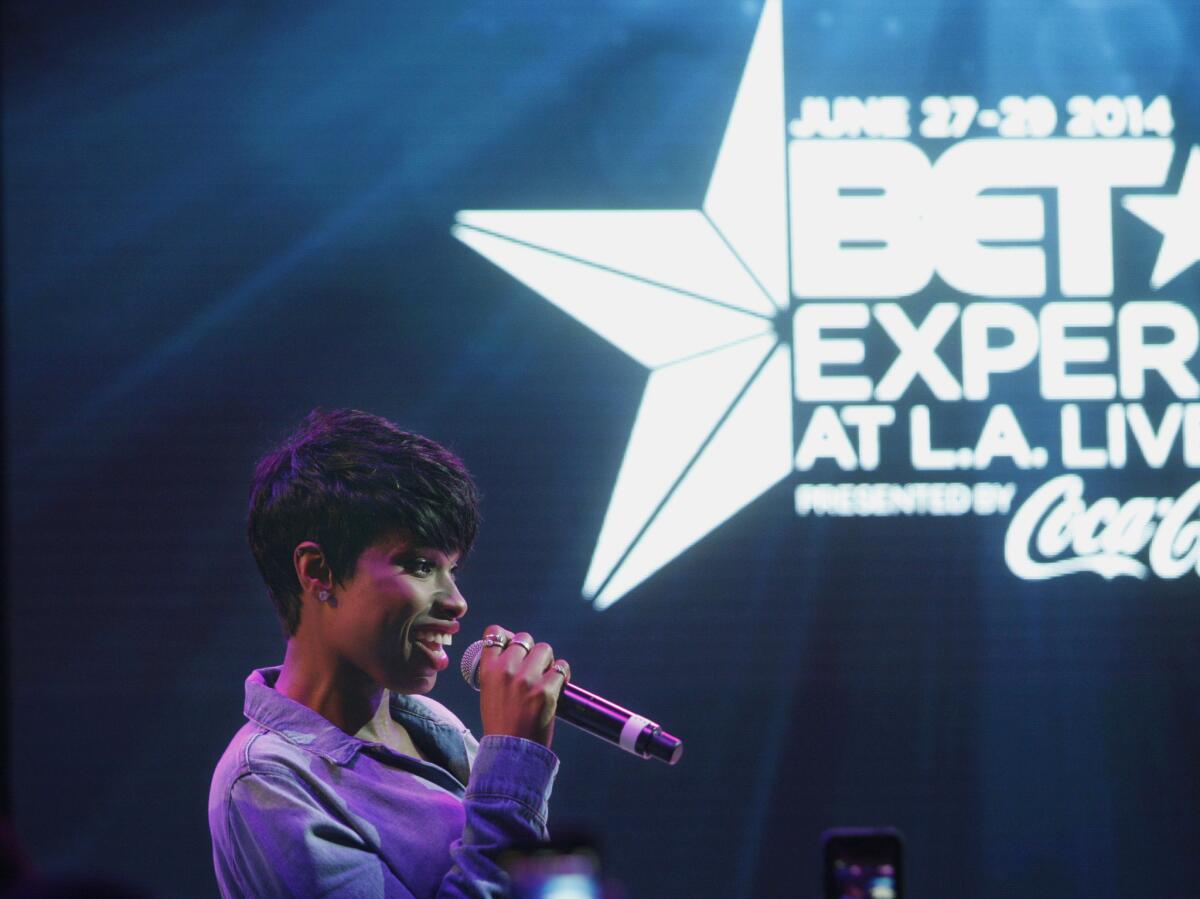 Jennifer Hudson appears at the 2014 BET Experience at the Los Angeles Convention Center in Los Angeles.