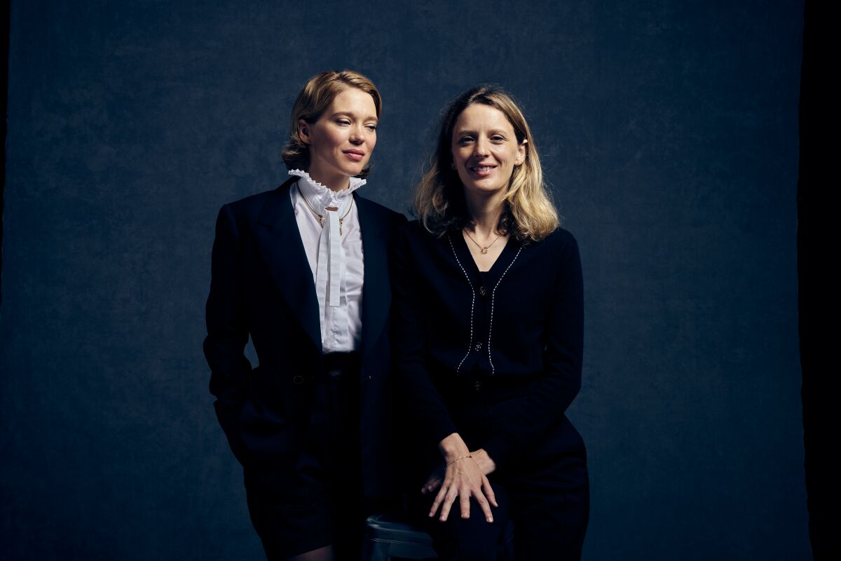 Lea Seydoux, left and director Mia Hansen-Love, with the film, "One Fine Morning"
