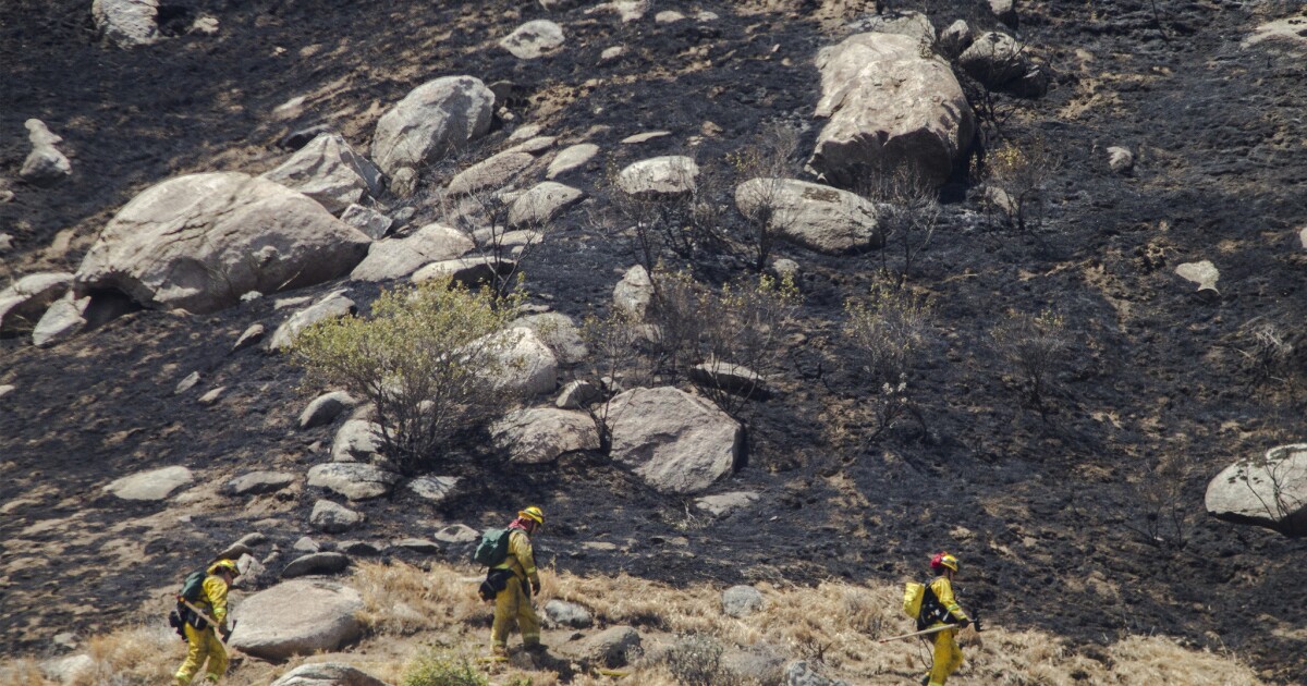 Crews work overnight to contain wildfire near Lake Perris Los Angeles