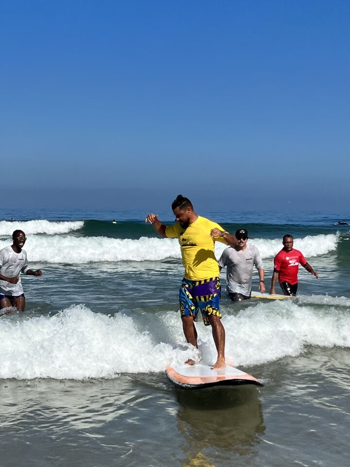 Surfing sessions at La Jolla Shores are part of a five-day event for injured and disabled veterans that includes cycling, kayaking and sailing at various San Diego locations.