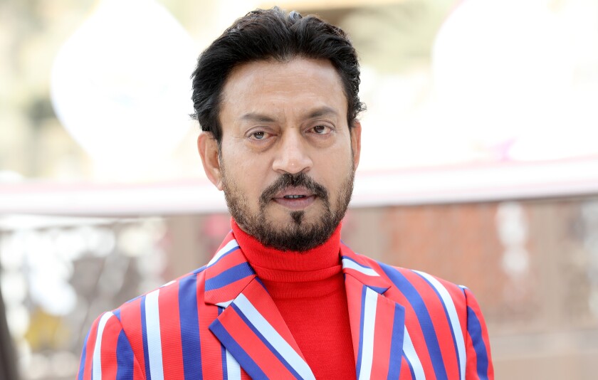 Actor Irrfan Khan at a May 2017 news conference to promote his movie "Hindi Medium" in Ahmadabad, India.