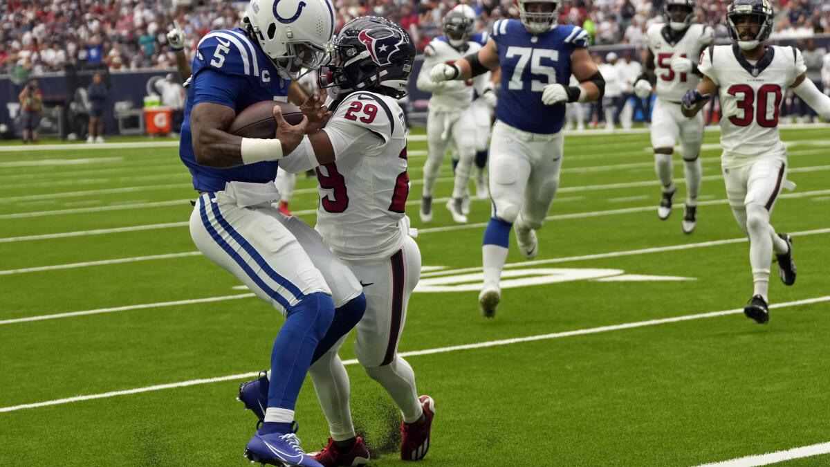 Richardson scores twice before leaving with concussion as Colts beat Texans  31-20 - The San Diego Union-Tribune