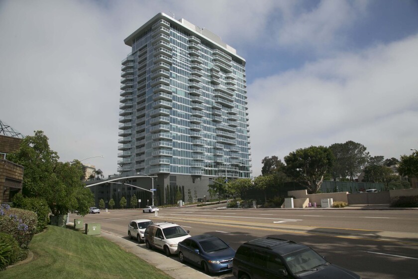 The Palisades apartment complex in San Diego was photographed on July 11, 2019.