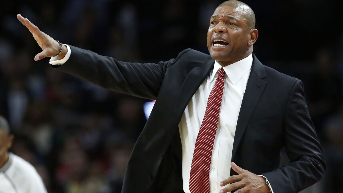 Doc Rivers directs the Clippers in a game earlier this season.