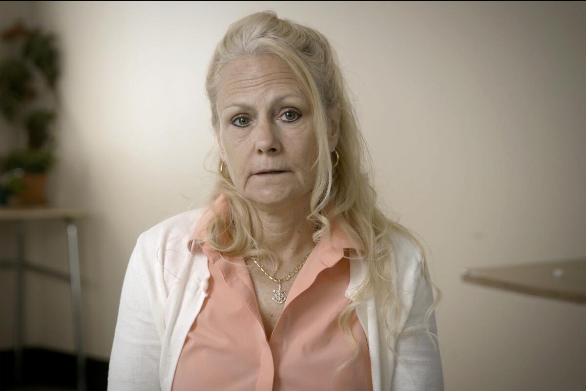 Pamela Smart makes a statement at Bedford Hills Correctional Facility in Bedford Hills, N.Y.