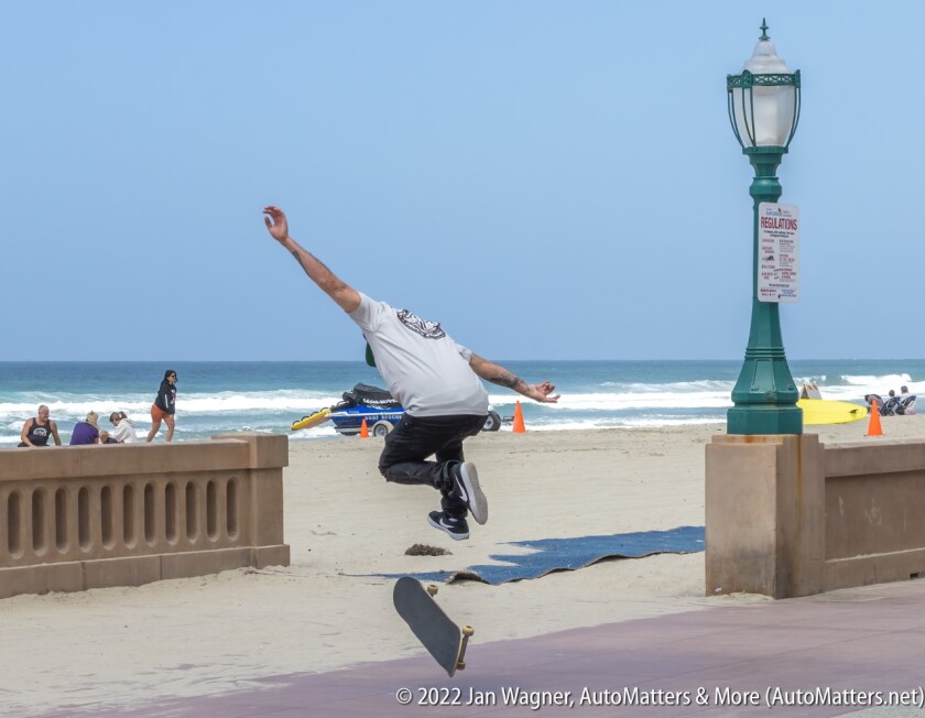 Skateboarding at Mission Beach