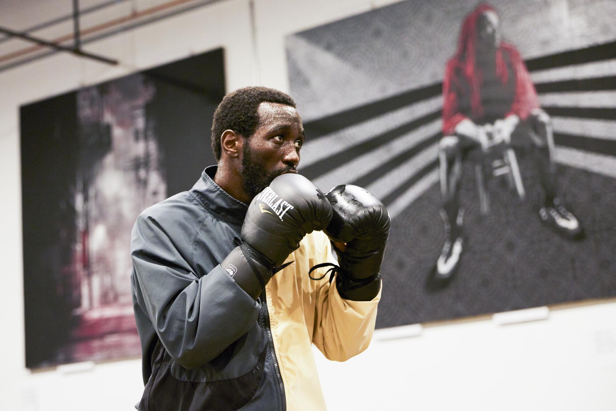 Terence "Bud" Crawford during a training session at the Triple Threat Boxing Gym
