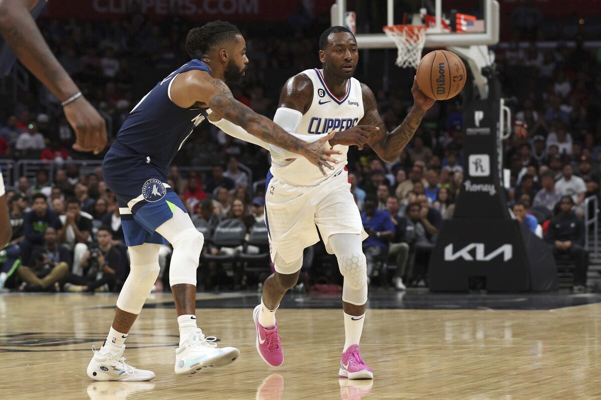 Clippers guard John Wall is looking to take on Minnesota Timberwolves guard D'Angelo Russell.