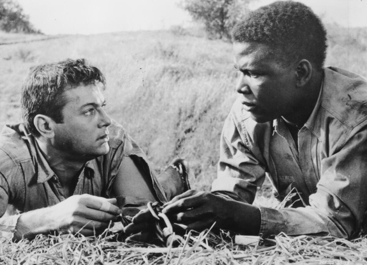 Tony Curtis and Sidney Poitier in “The Defiant Ones.”