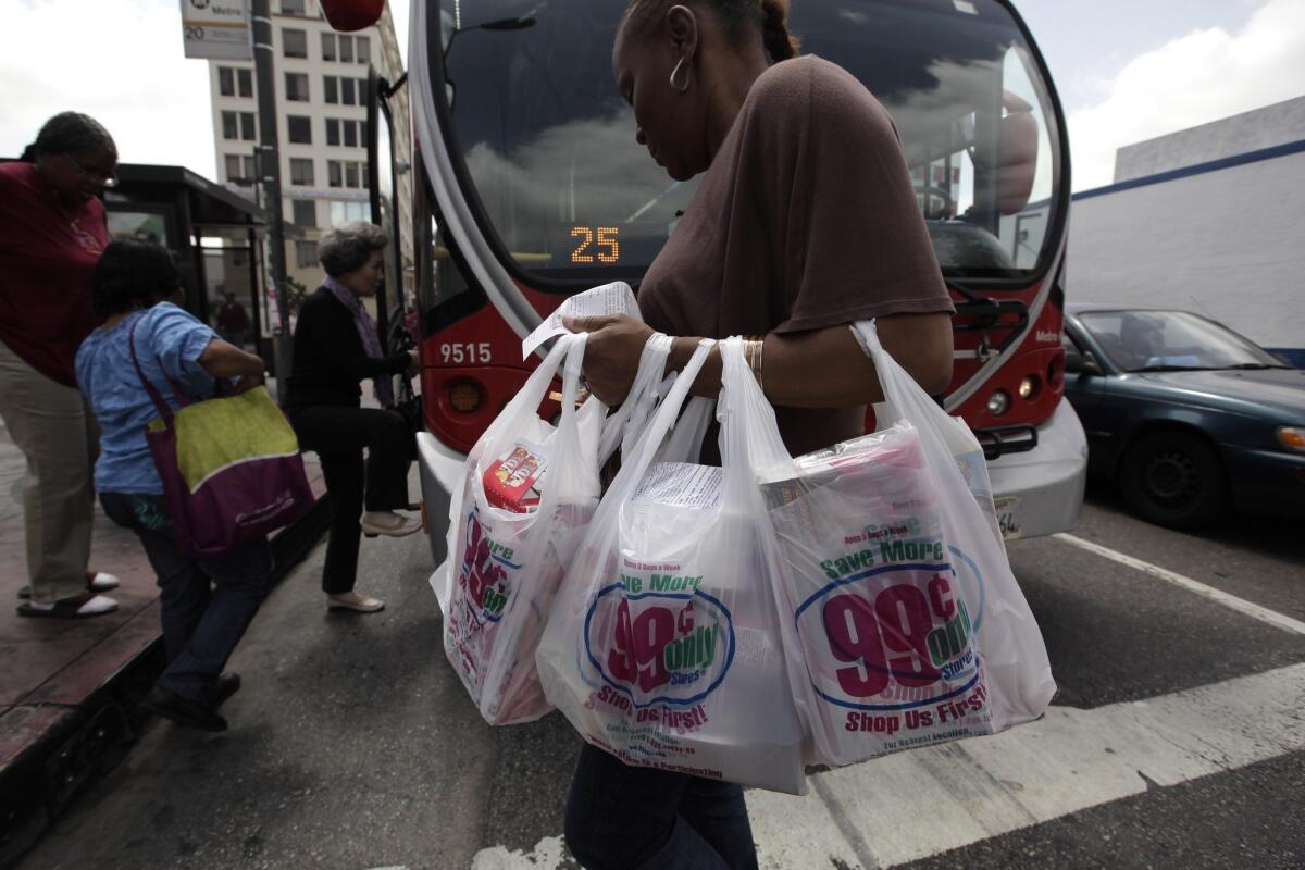 SB 405 would have prohibited supermarkets and superstores from handing out plastic bags after Jan. 1. The bill, by Sen. Alex Padilla (D-Pacoima), died after fellow Latinos voted it down on the Senate floor.