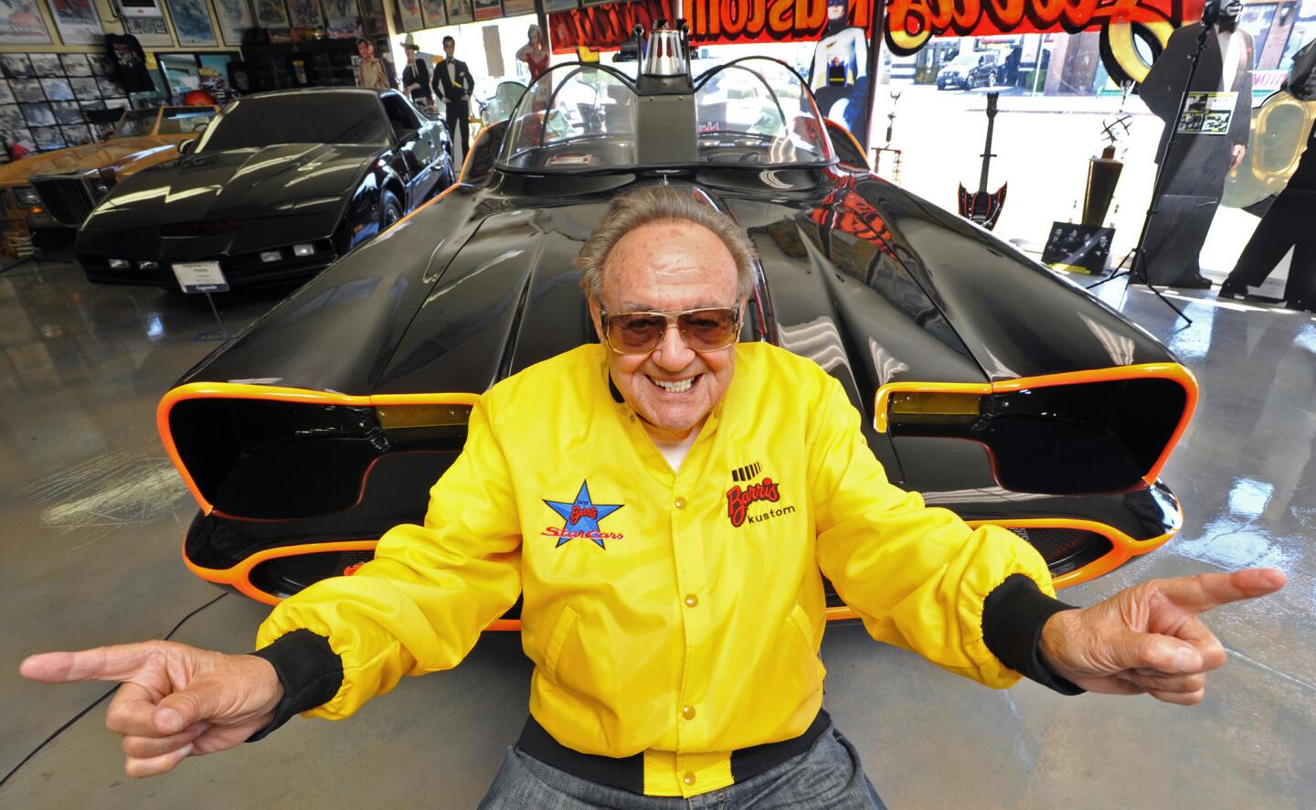 George Barris, who designed the iconic Batmobile for the 1960's TV show, will receive a lifetime achievement award at the Downtown Burbank Car Classic on Saturday. Photographed at his North Hollywood shop on Thursday, July 25, 2013.