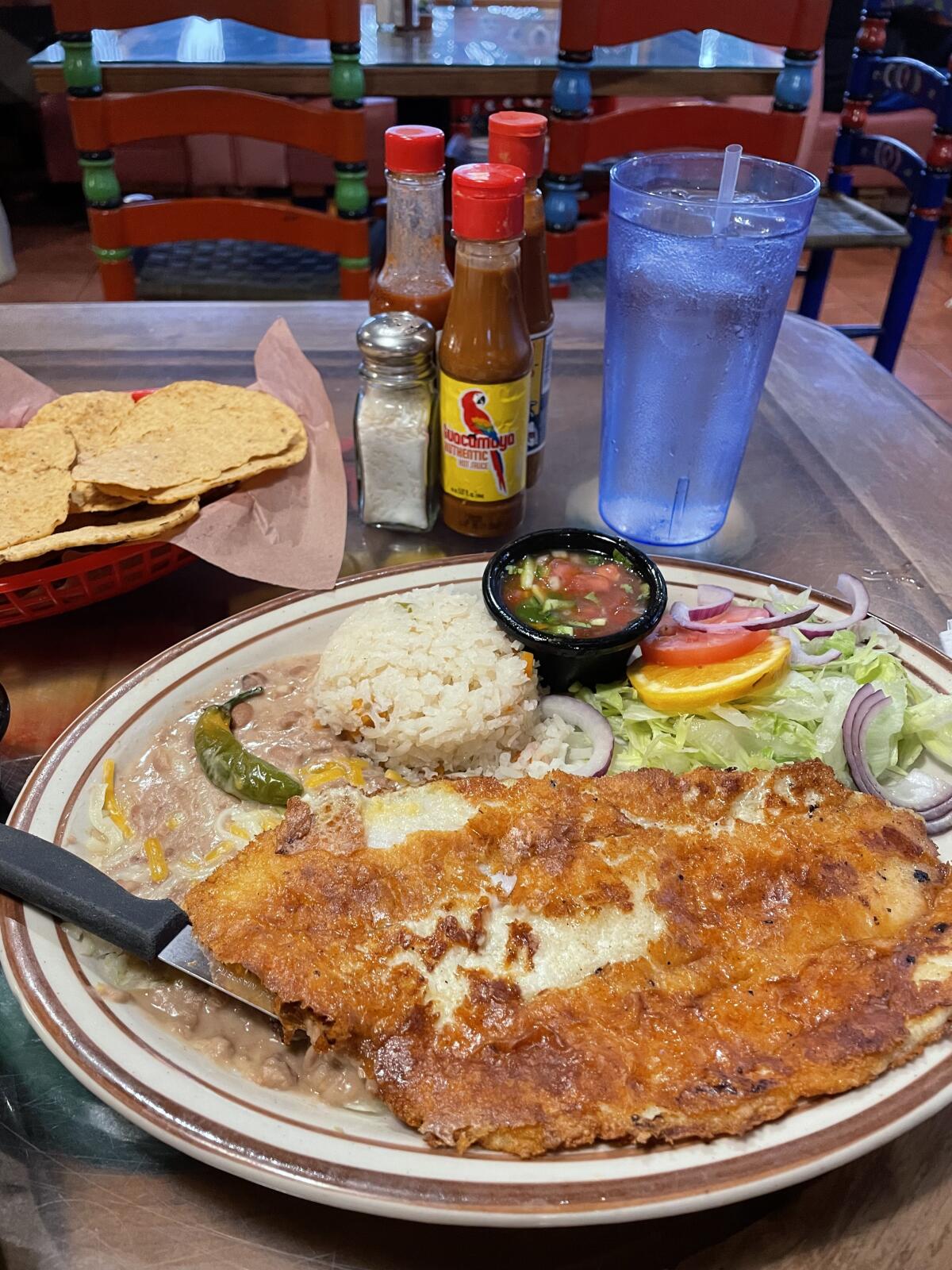 The filete "Bahia" parmesano at Ostioneria Bahia Mexican & Seafood.