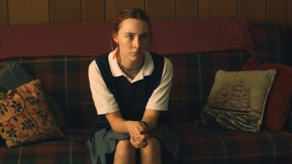 A rebellious young woman (Saoirse Ronan) navigates the pressures and constraints of Catholic school and life in Sacremento, in "Lady Bird."