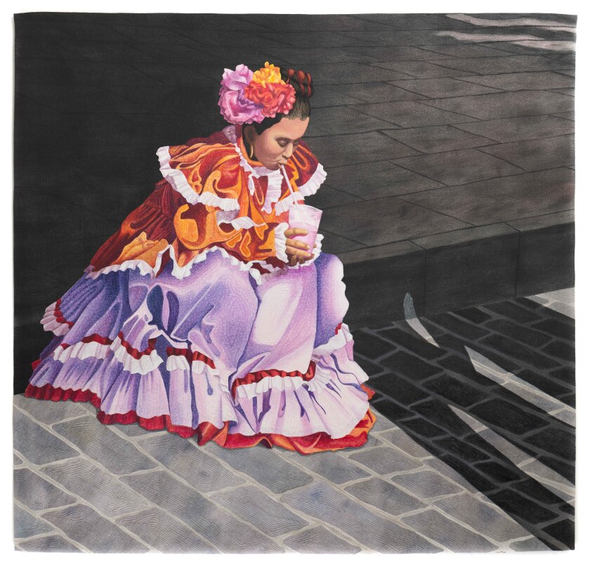 "Dance Break Oaxaca," by Linda Anderson (2015, cotton, bamboo batting, textile paints, thread)