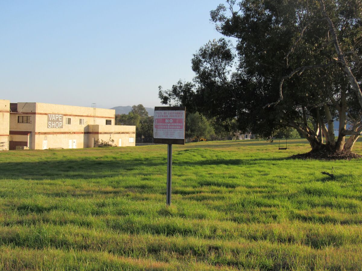 A charter school is being planned to be built in this grassy area near where Jamacha Road and Chase Avenue meet in Rancho San Diego.