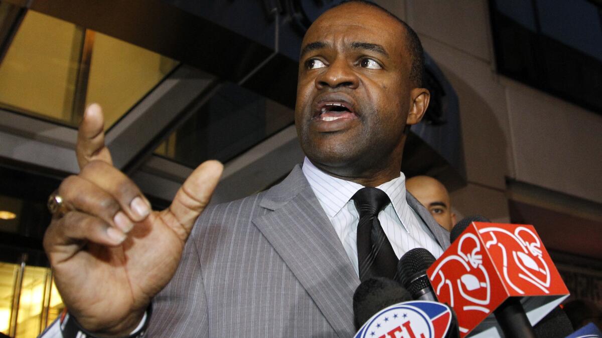 NFL Players Assn. Executive Director DeMaurice Smith, shown here in 2011, sent a letter to NFL team player representatives informing them that a backpack containing a laptop with copies of the medical exam results for NFL scouting combine attendees from 2004 through 2016 was stolen from the car of Redskins trainer in Indianapolis on April 15.