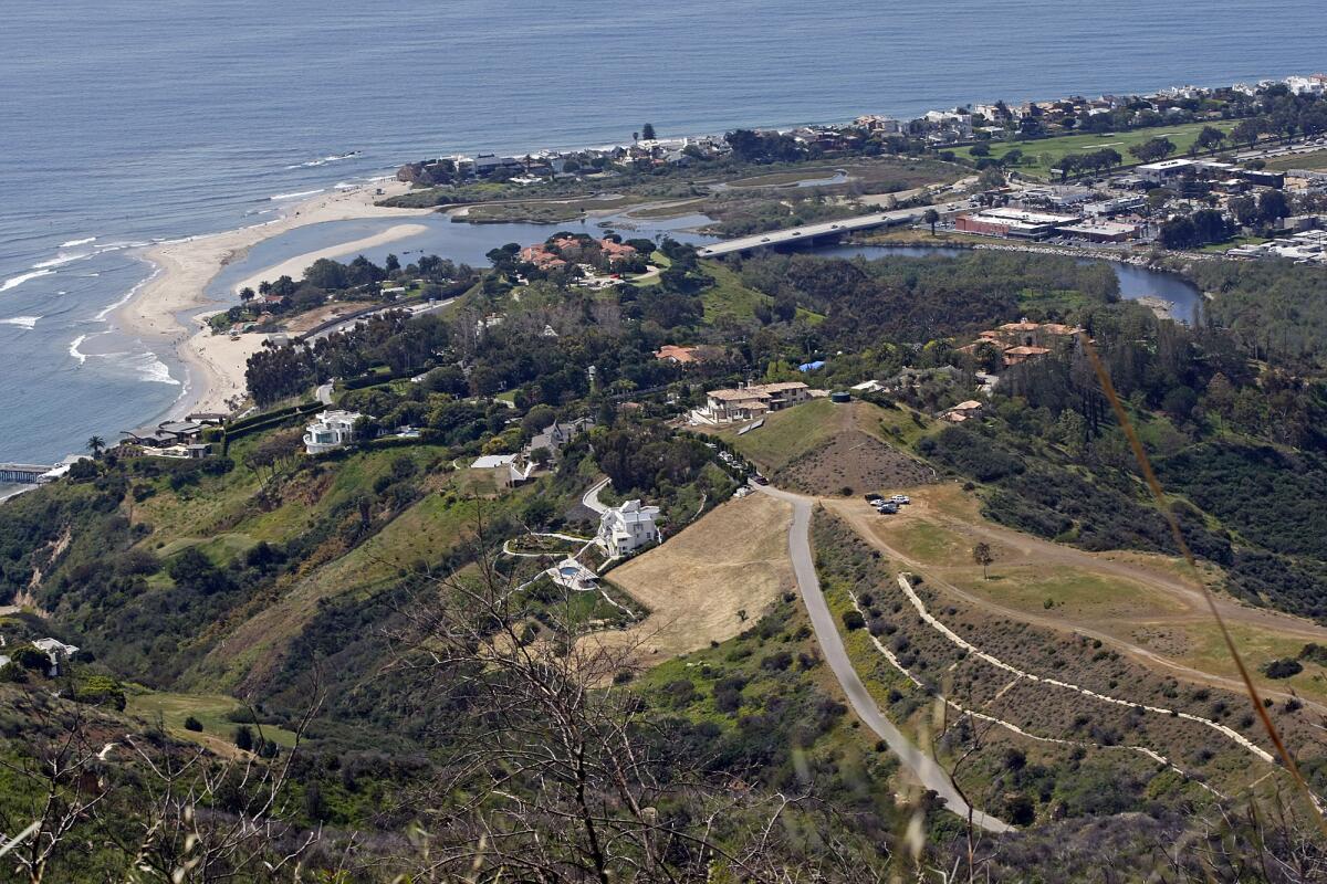 This photo shows the road leading to the Malibu property owned by U2's the Edge.