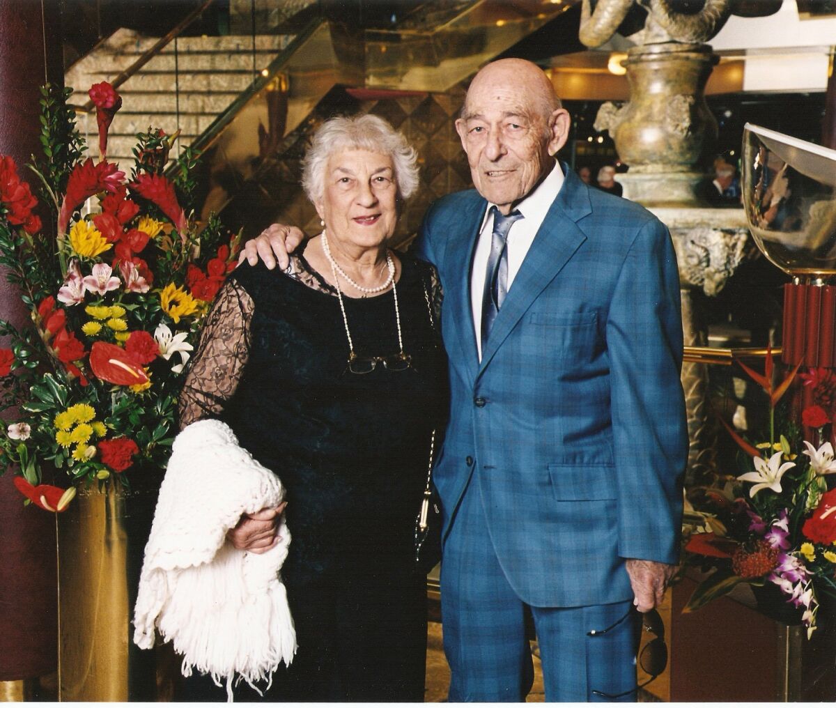 Evelyn and Murray Rogoff of Oceanside were burned when Evelyn's chenille robe caught fire.   Photo courtesy Noel Spaid
