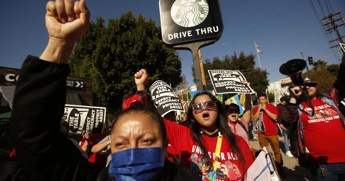 L.A.-area Starbucks workers join nationwide strike of unionized workers
