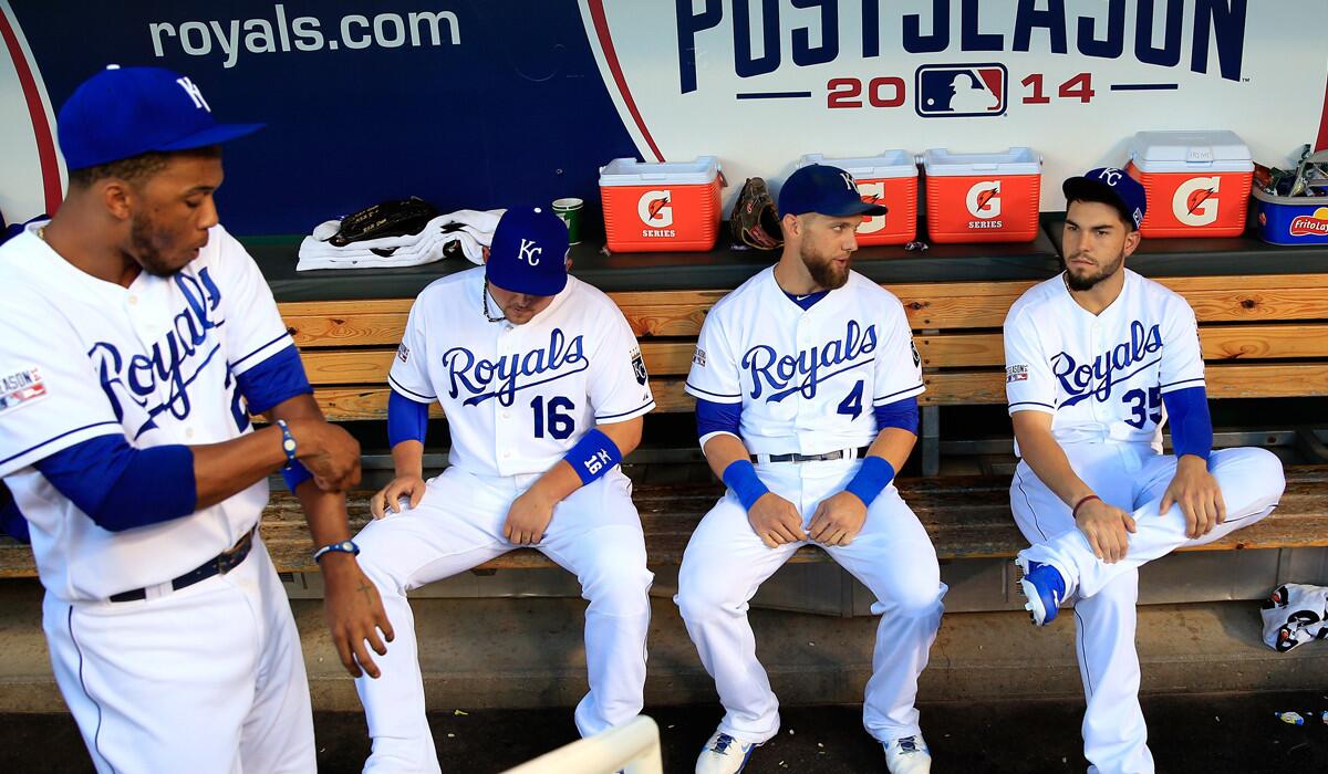 The Royals built their playoff team primarily through the draft, including first-round picks Billy Butler (16), Alex Gordon (4) and Eric Hosmer (35). Outfielder Lorenzo Cain, left, was acquired in a trade with the Brewers.