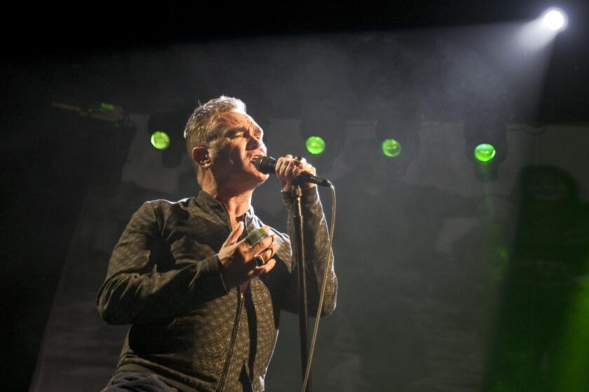 Morrissey performs at the Staples Center in 2013.