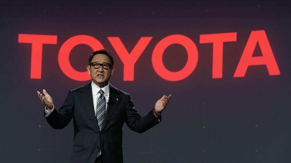 Toyota President Akio Toyoda at CES 2018 in Las Vegas.