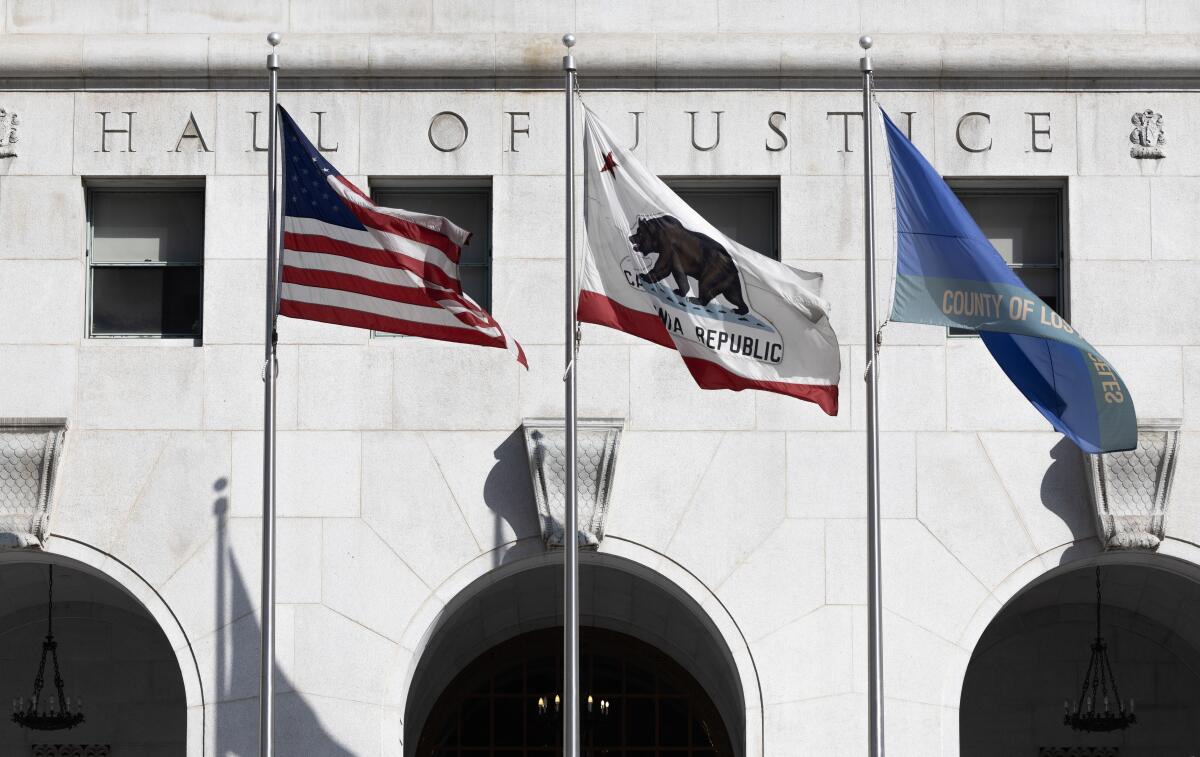 Hall of Justice in downtown Los Angeles.