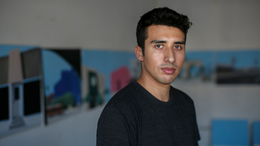 Painter Ramiro Gomez in his Los Angeles studio.